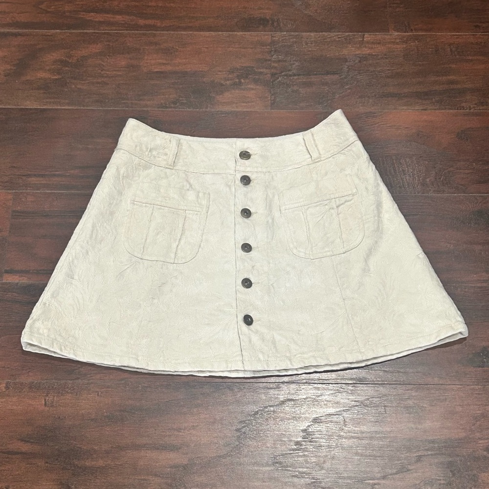 Free People Cream A-Line Mini Skirt